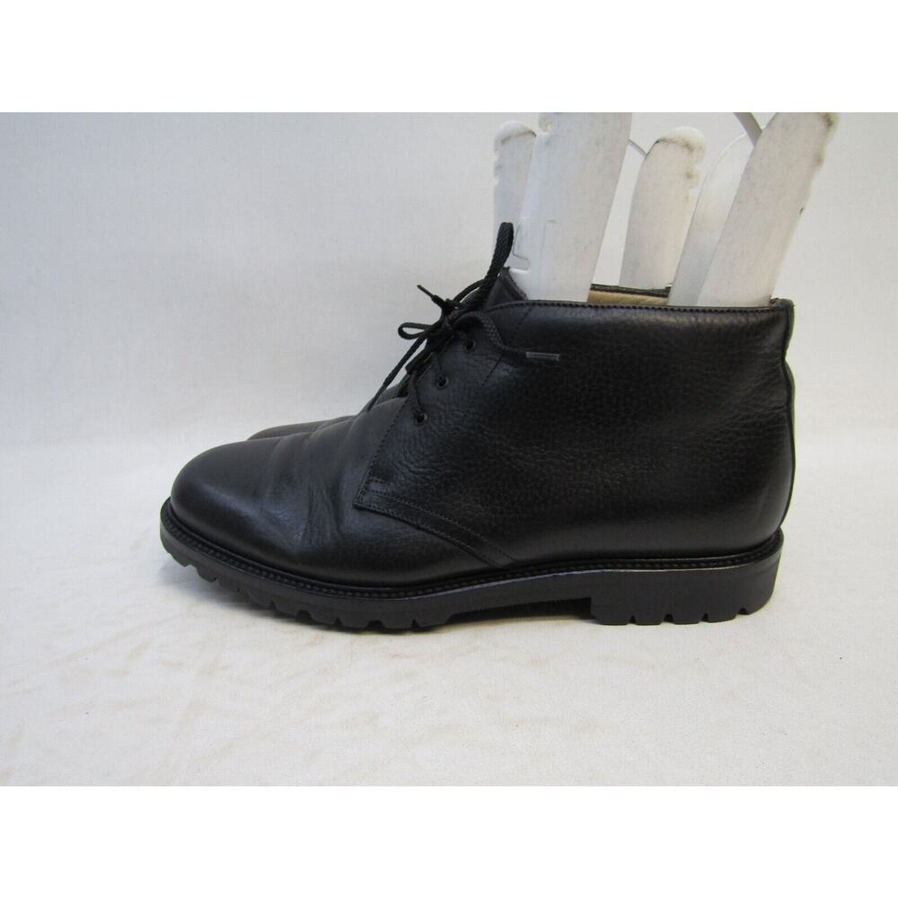 Faconnable Mens Size 7 D Black Leather Laces Ankle Boots